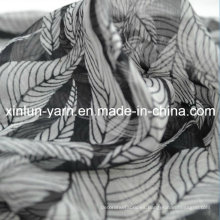 Vestido estampado de tela de gasa de moda para mujer bufanda